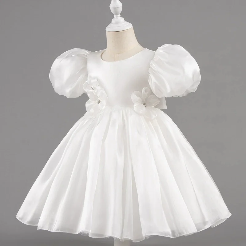 Vestido de bebé tutú con manga burbuja para fiesta elegante - imagen 5