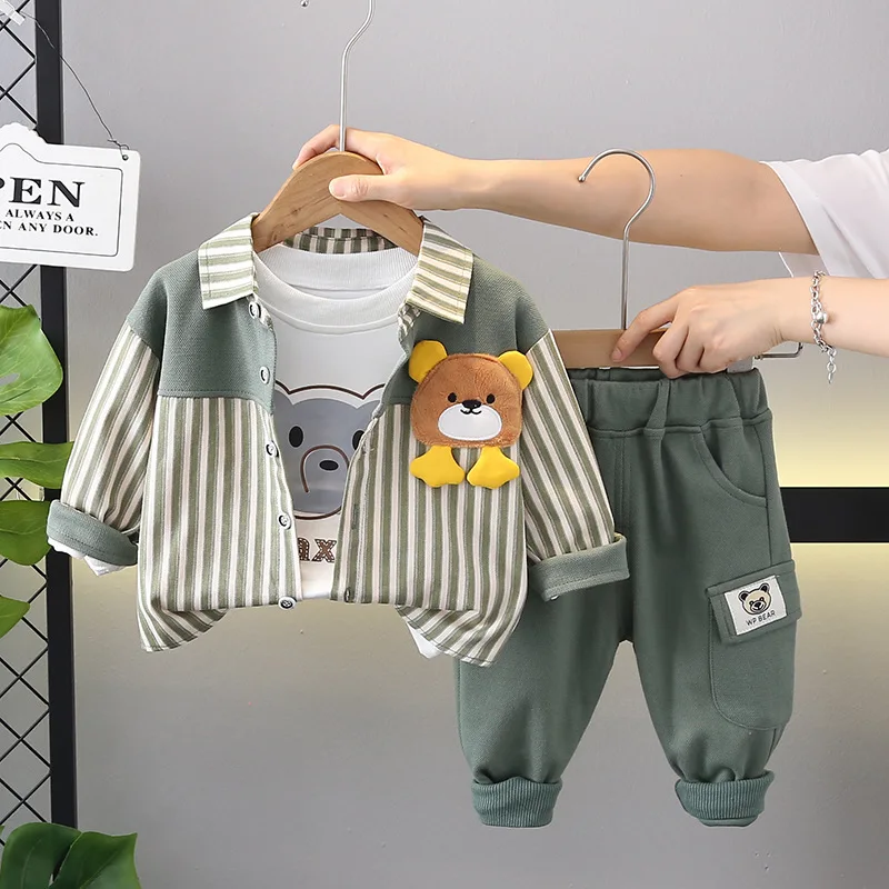 Conjunto de otoño para bebé: chaqueta, camiseta y pantalón infantil - imagen 2