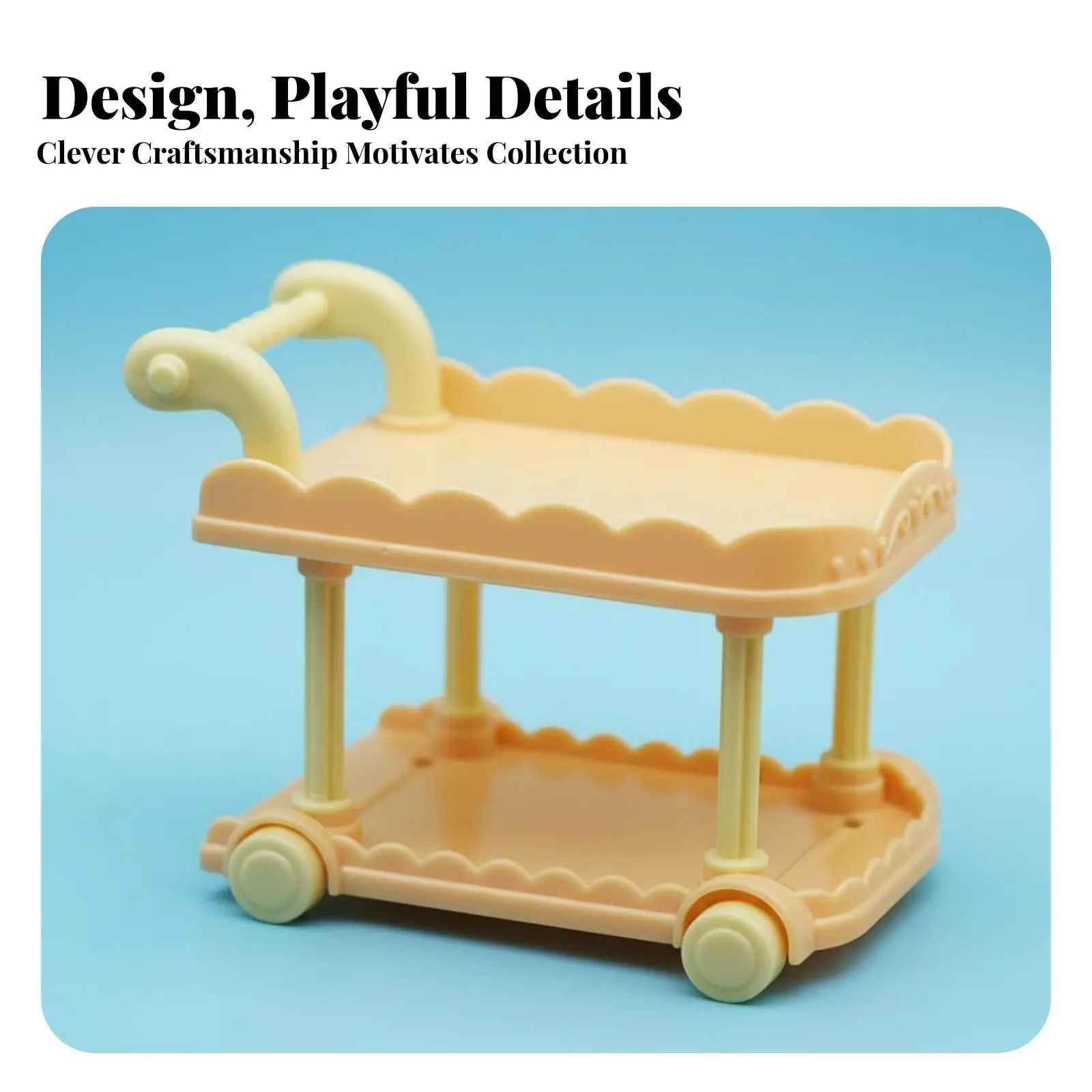 Carrito de comida miniatura realista para muñecas