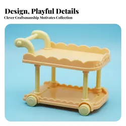 Carrito de comida miniatura realista para muñecas
