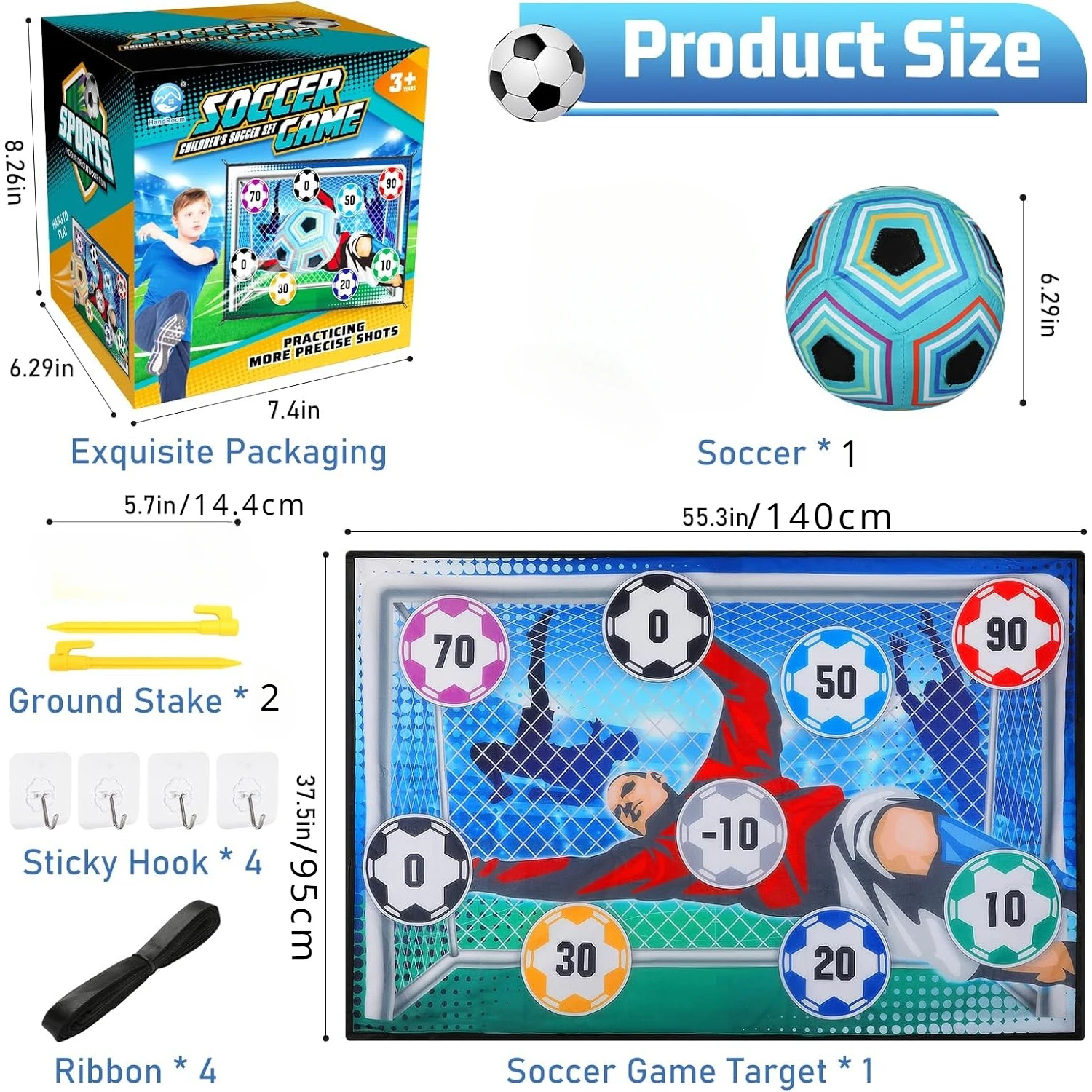 Set de fútbol para niños: balón Velcro y portería plegable infantil