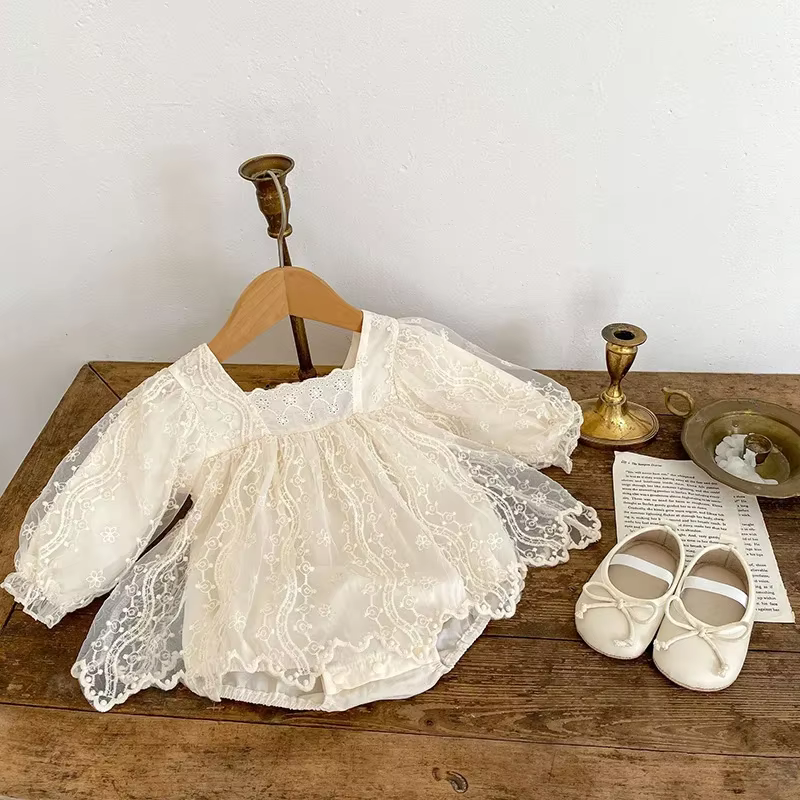 MILANCEL Body bebé niña encaje – Mono princesa una pieza