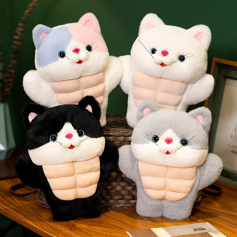 Peluche gato musculoso suave, ideal regalo de San Valentín