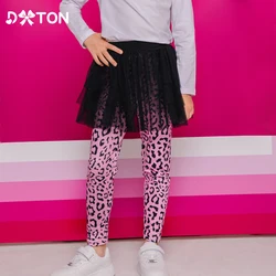 DXTON Leggings de leopardo para niña – Algodón elástico suave