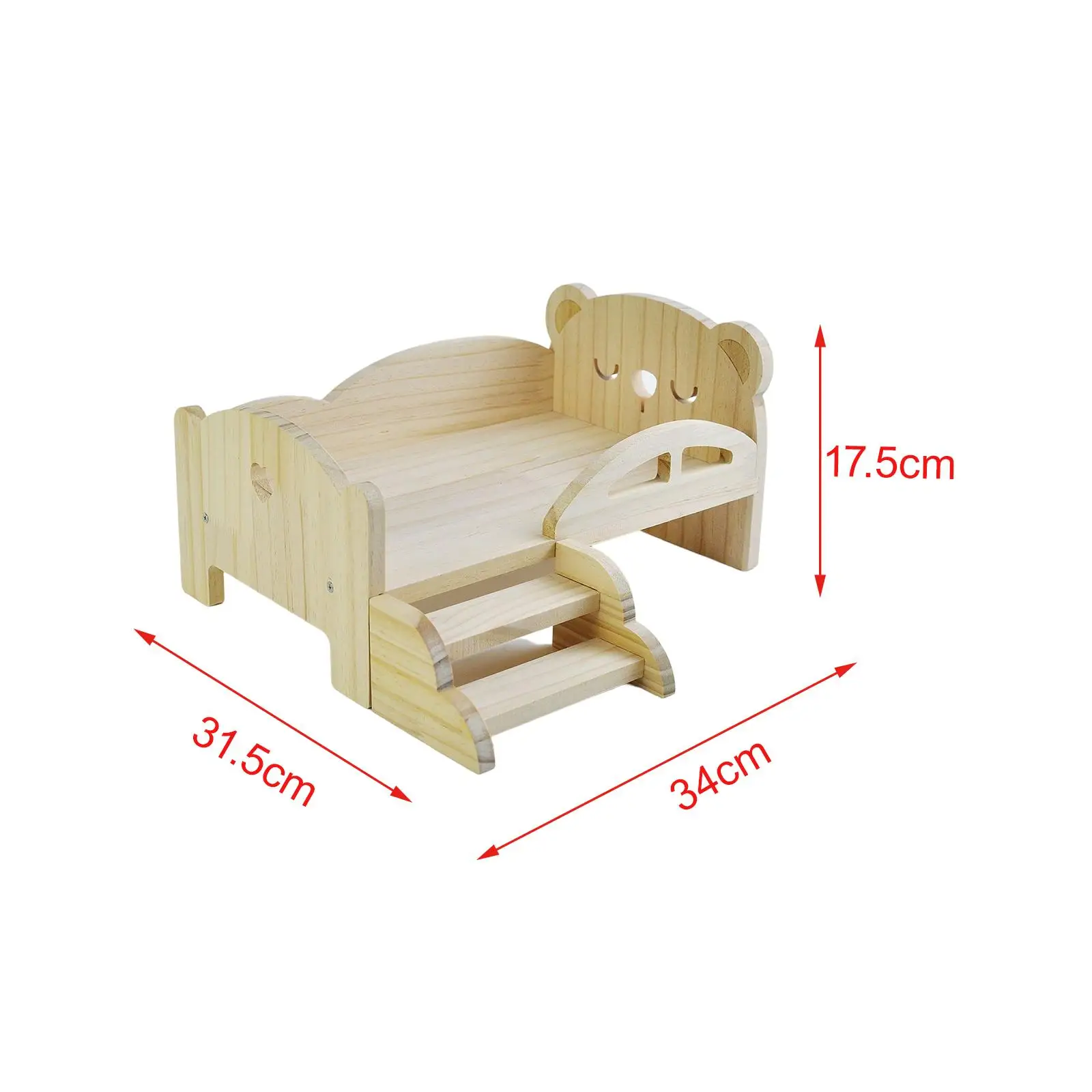 Cama en miniatura con escaleras para completar un dormitorio