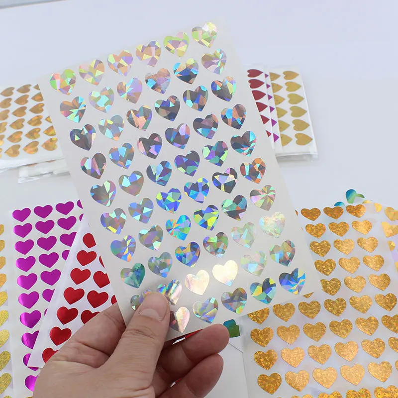 Pegatinas adhesivas de corazones con purpurina para niños - imagen 4