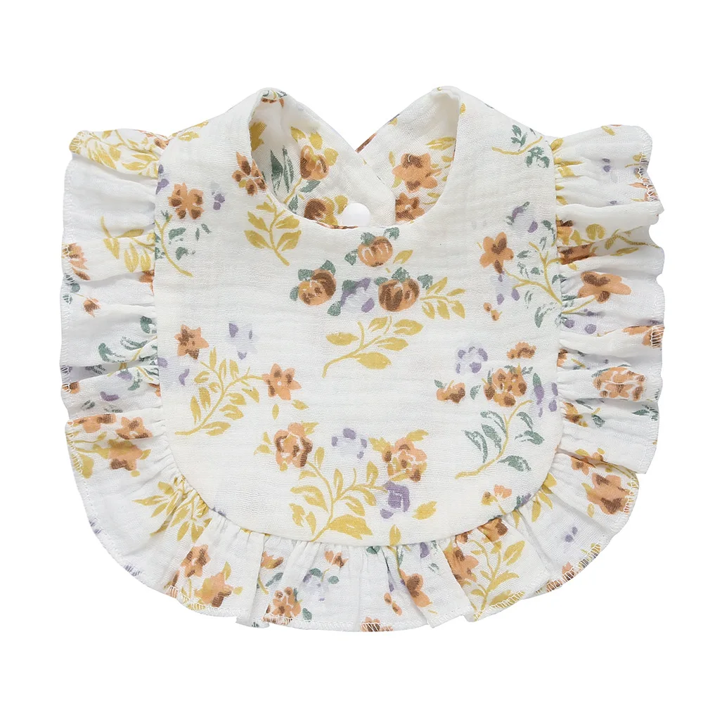 Babero bandana de algodón con volantes para bebé recién nacido - imagen 4