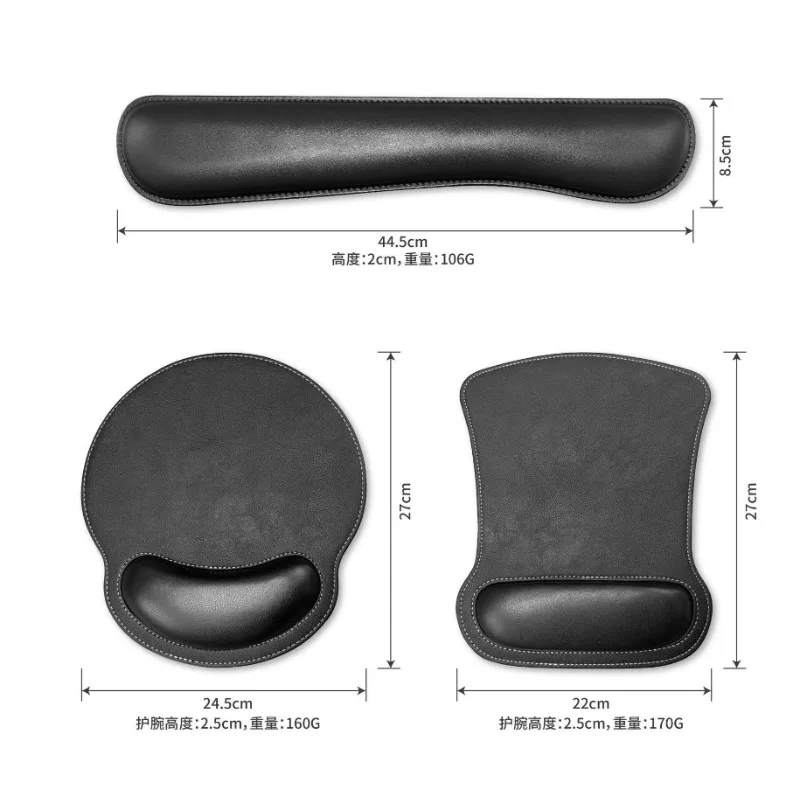 Alfombrilla ergonómica de cuero con soporte para muñeca – Oficina y hogar - imagen 2