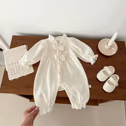 MILANCEL Mameluco beige para niña – Confeccionado en tejido suave