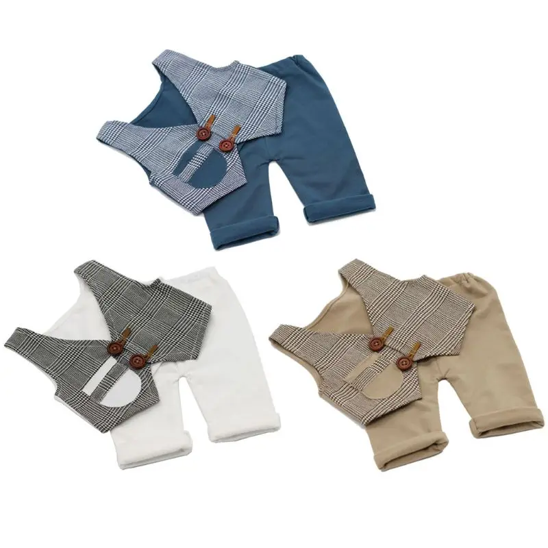 Chaleco y pantalones cortos a cuadros para recién nacidos