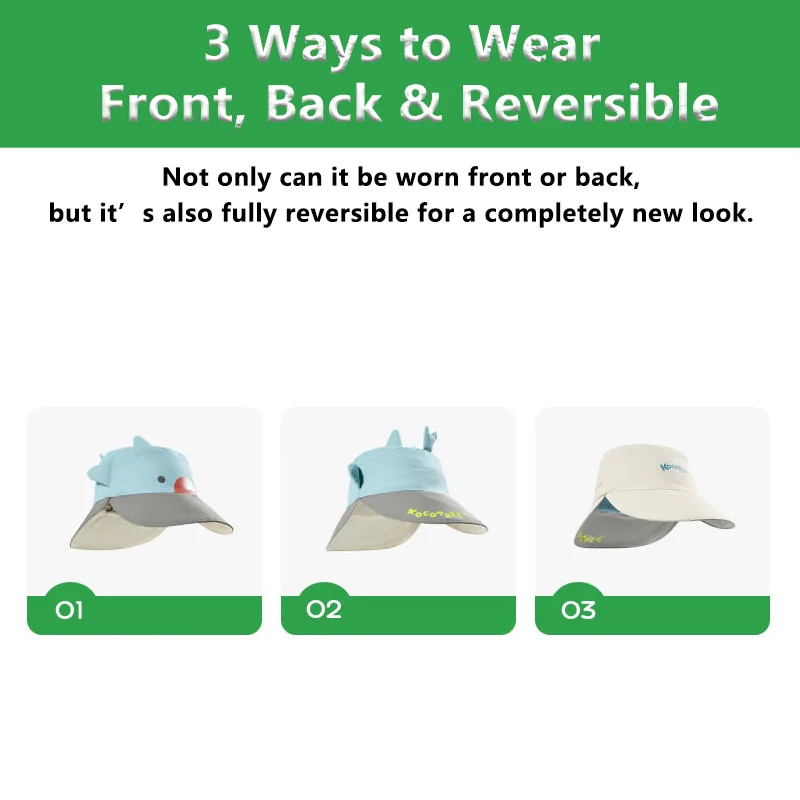 Sombrero de sol reversible para bebé, ala ancha estilo pescador - imagen 5