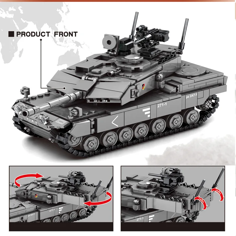 Bloques construcción Leopard 2A7 tanque batalla infantil - imagen 4