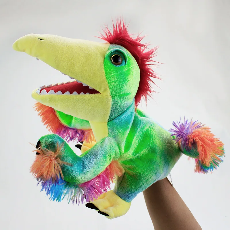 Marioneta de mano de dinosaurio estilo Dilophosaurus