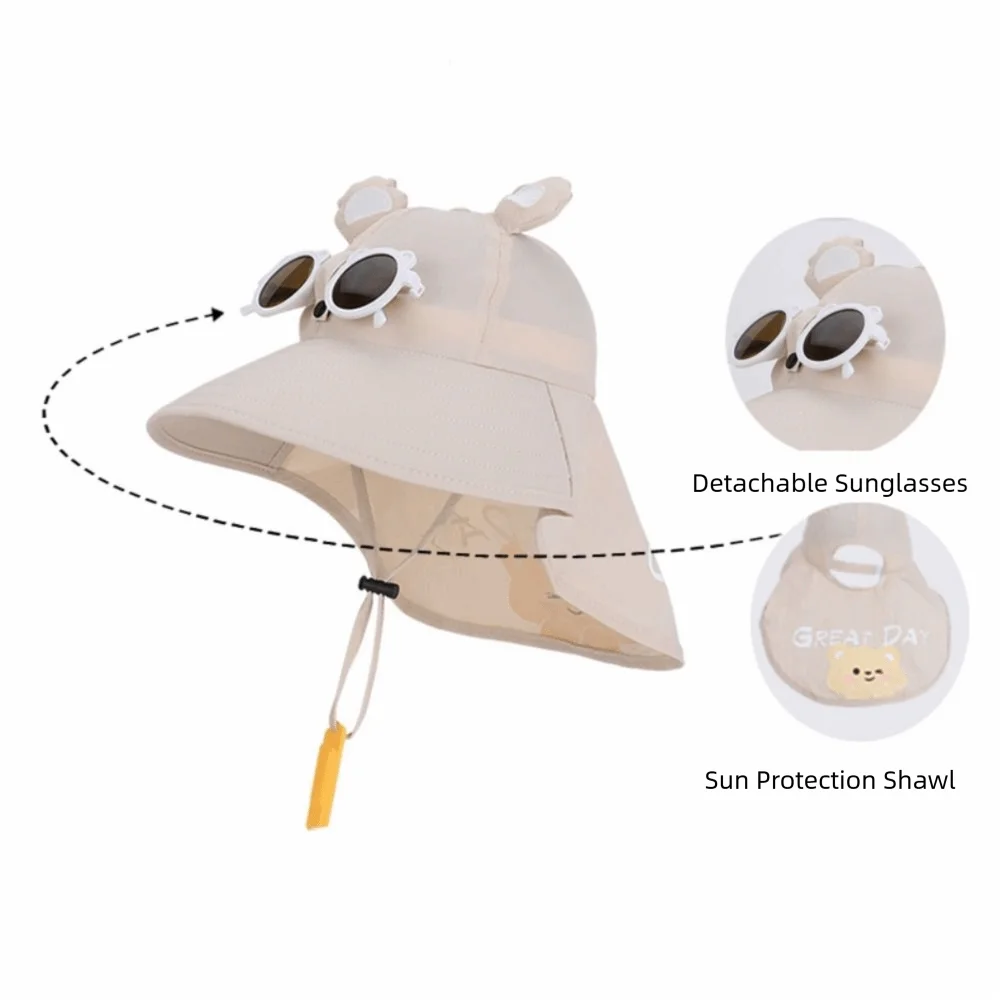 Sombrero infantil de playa con ala ancha, silbato y protección solar - imagen 5
