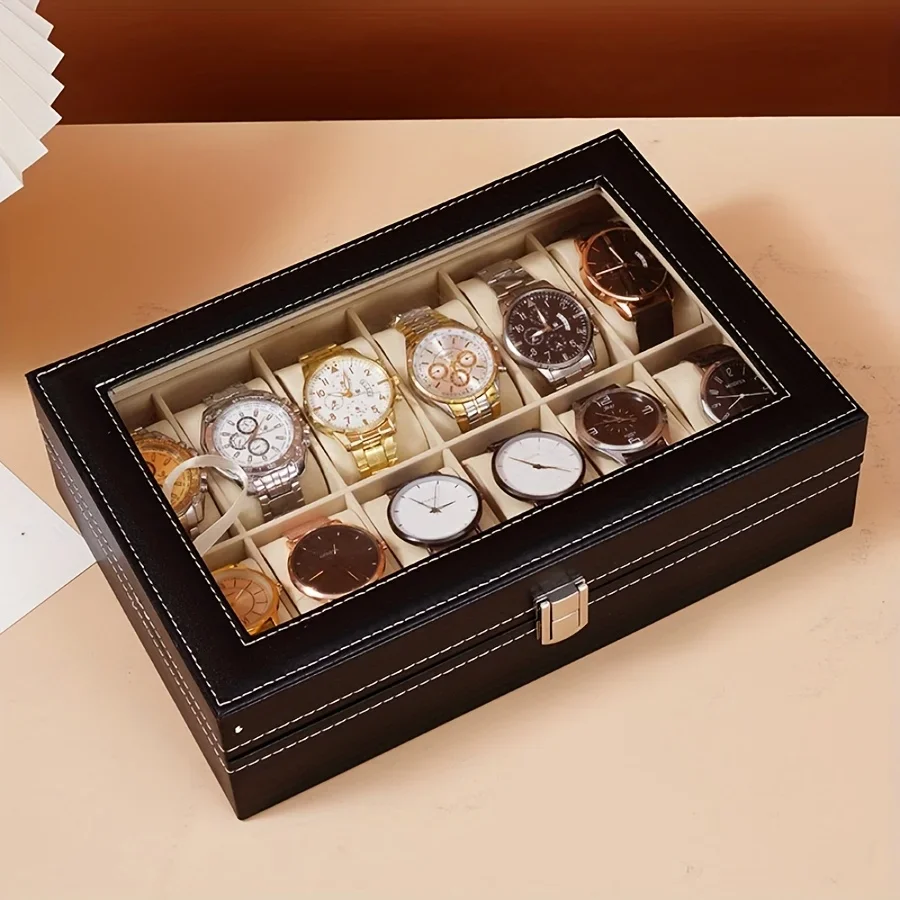 Organizador de relojes con cerradura y almohadillas extraíbles - imagen 4
