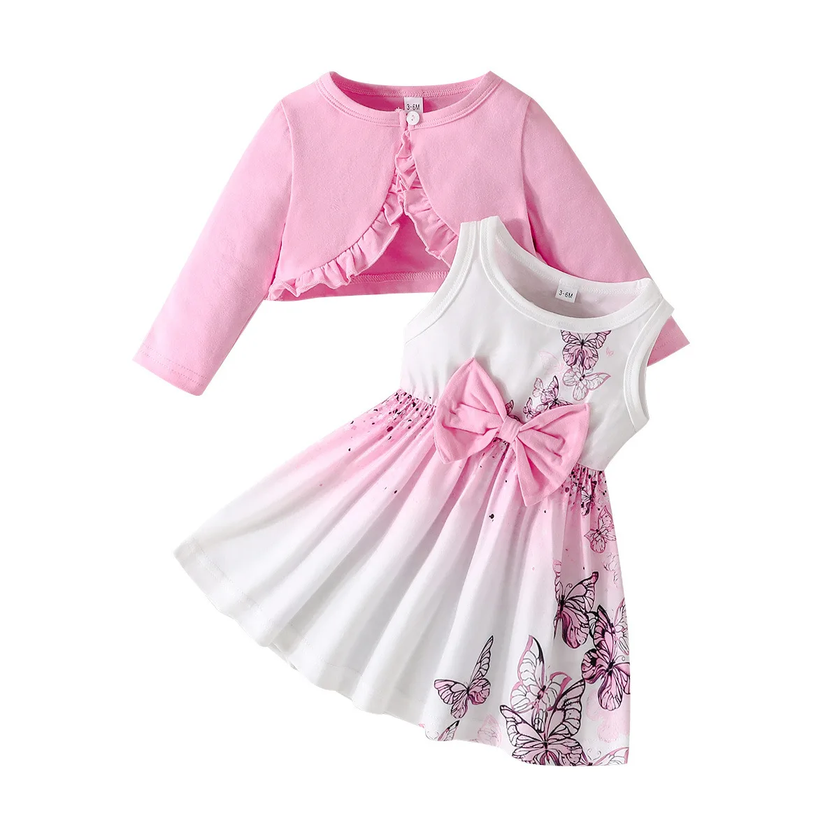 Vestido de mariposa con lazo del conjunto