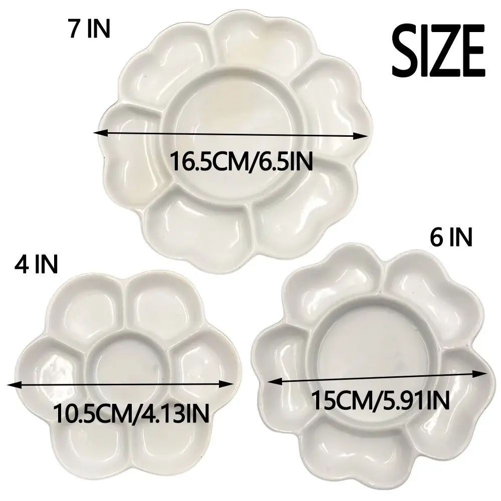Paleta de pintura cerámica blanca portátil con compartimentos - imagen 4