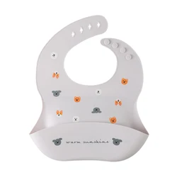 Babero de silicona impermeable – Estampado cereza para bebé