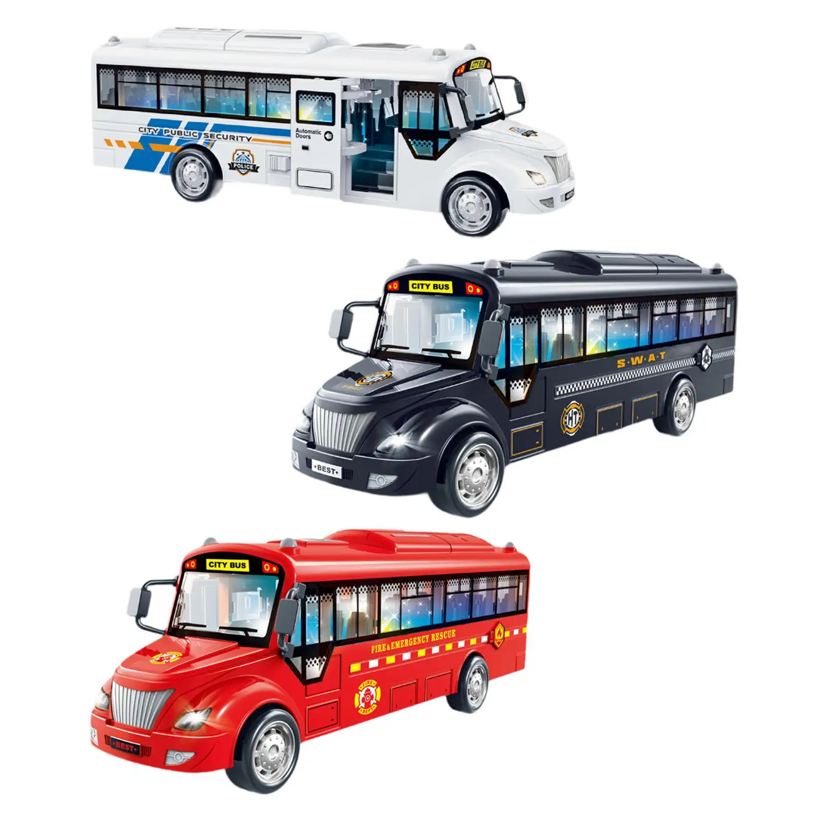 Autobús urbano de juguete con detalles finos para niños - imagen 2