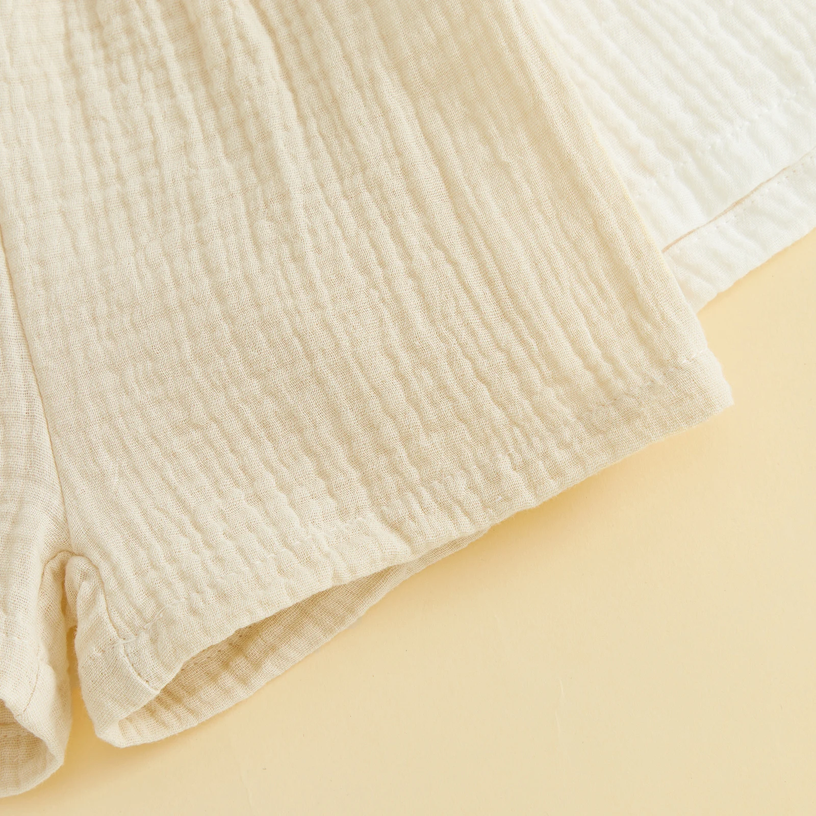 Pantalones cortos de verano para niños con cintura elástica lisos - imagen 2