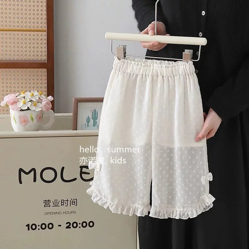 Pantalones antimosquitos de gasa con lunares para bebé niña - imagen 2
