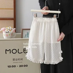 Pantalones antimosquitos de gasa con lunares para bebé niña