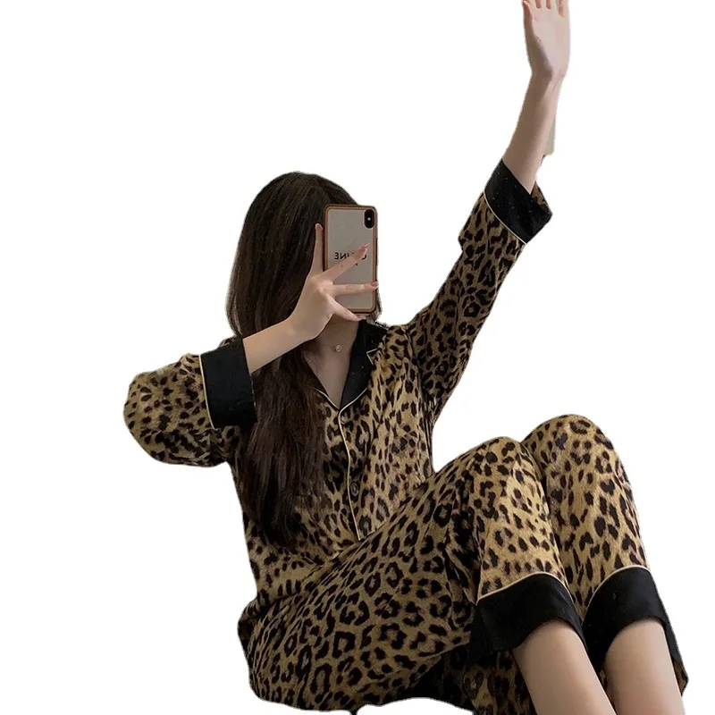 Pijama leopardo de manga larga para chica adolescente entretiempo - imagen 3