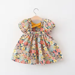 Vestido de princesa floral para niña – Manga corta verano