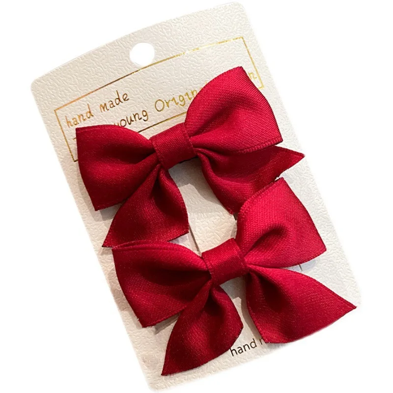 Lazos infantiles rojos – clips y pinzas de pelo para niña en verano - imagen 3