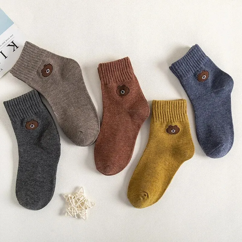 Calcetines a rayas de algodón para niños y niñas