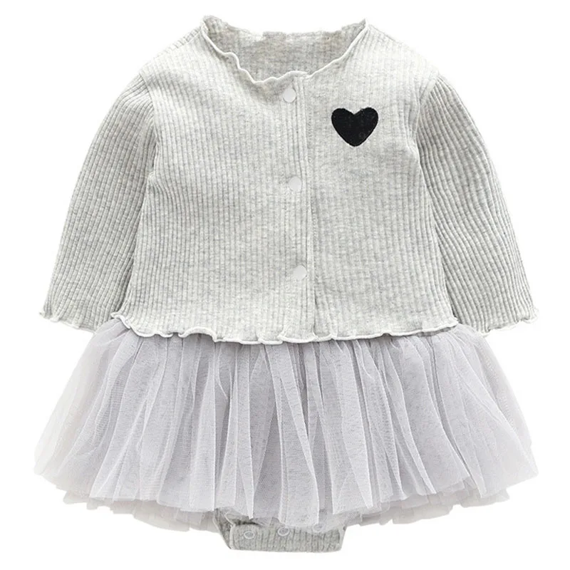Conjunto recién nacida niña mono princesa a rayas sin mangas y abrigo - imagen 2