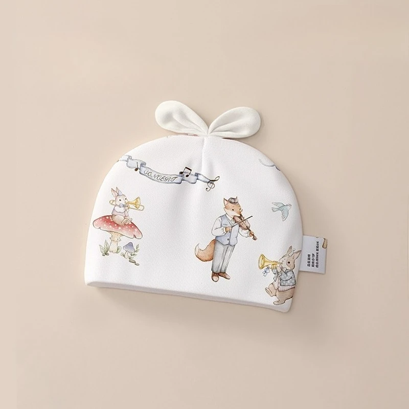 Gorro de algodón suave para bebé con estampado de dibujos animados