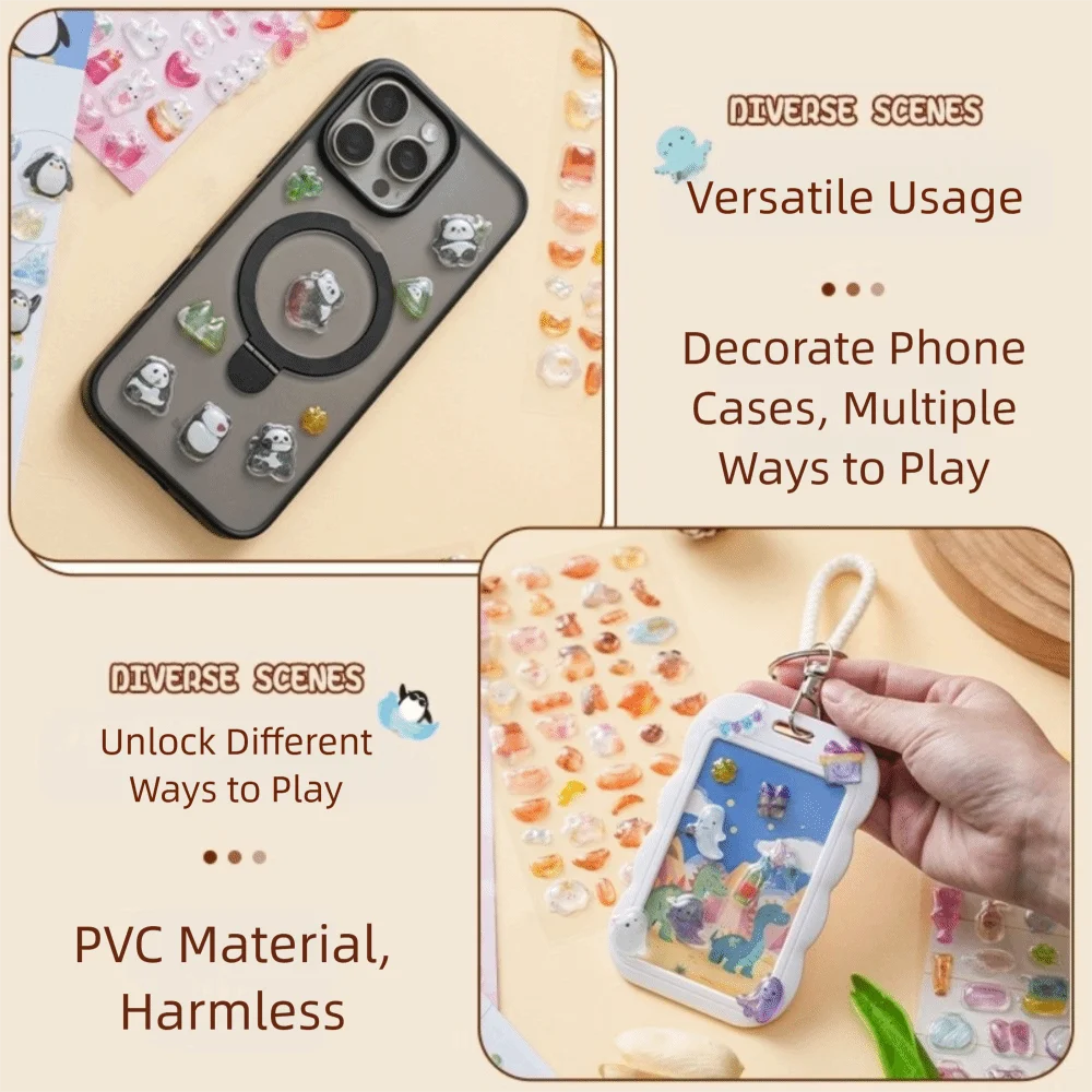 Pegatinas 3D en relieve brillantes para diarios – conejos y animales - imagen 5