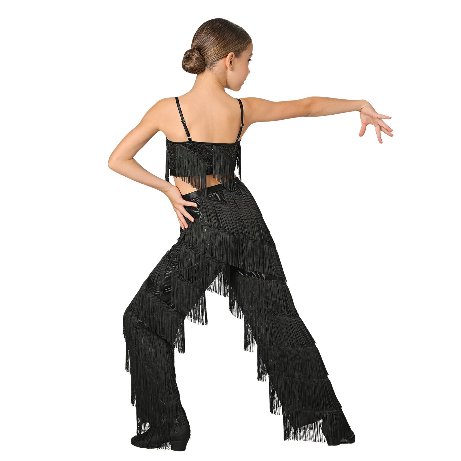 Traje de baile latino con lentejuelas para niñas – Samba y salsa - imagen 2