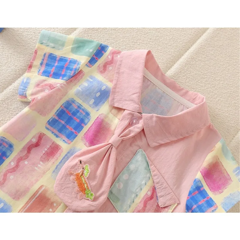 Mono de verano a cuadros ligero de manga corta para bebé niño - imagen 4
