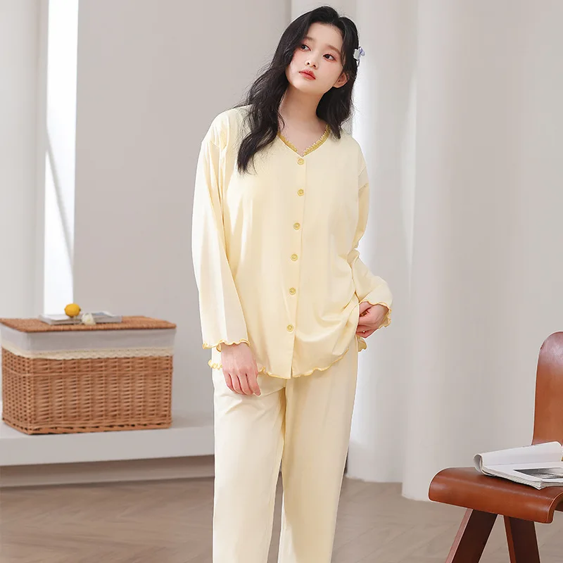 Pijama de lactancia de modal para otoño-invierno posparto - imagen 5