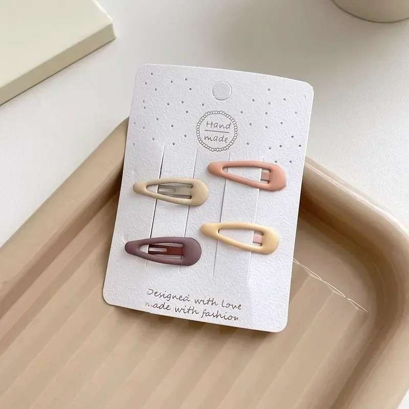 Clip pelo niña coreano – Pasadores pelo beige madre e hija - imagen 5
