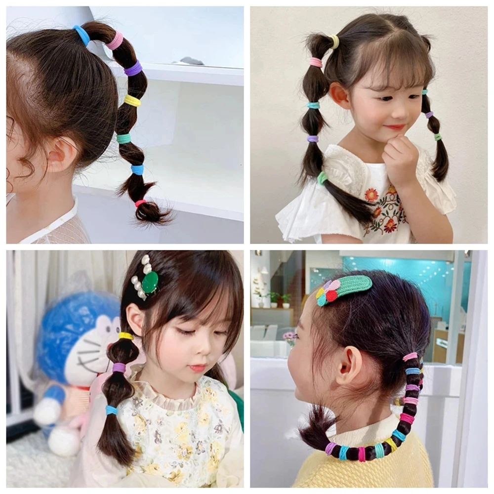 Elásticos de nailon para coleta de niñas – Colores variados - imagen 2