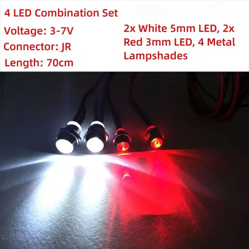 Faros LED rojos y blancos para coche RC