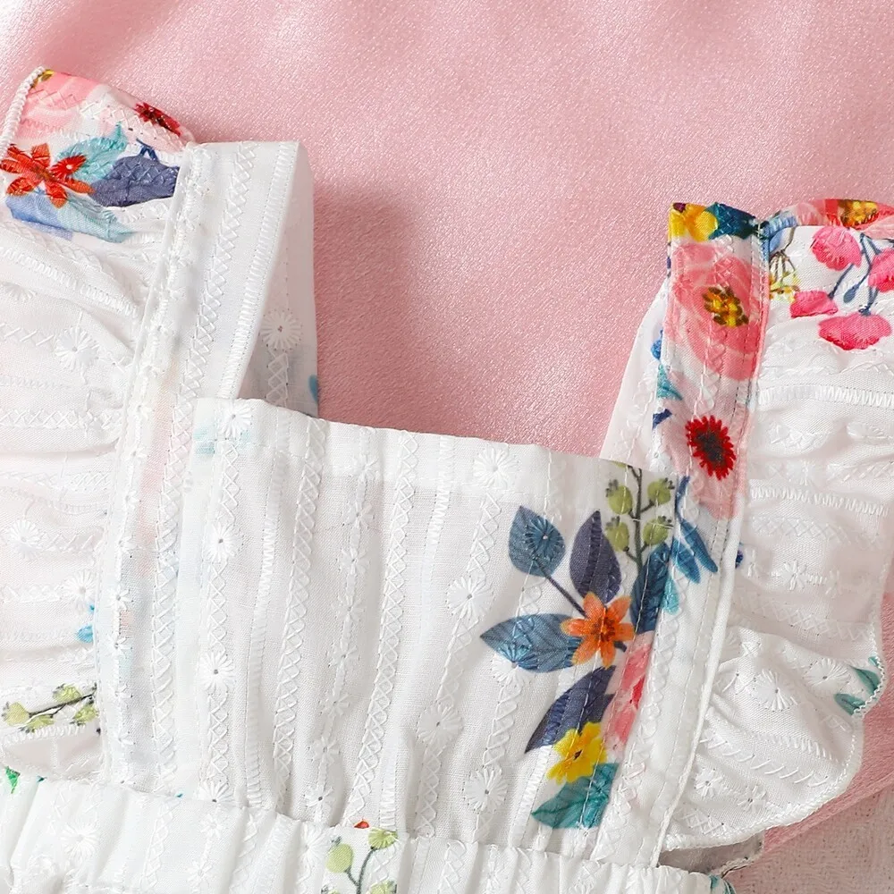 Pelele floral sin mangas para bebé niña recién nacida - imagen 2