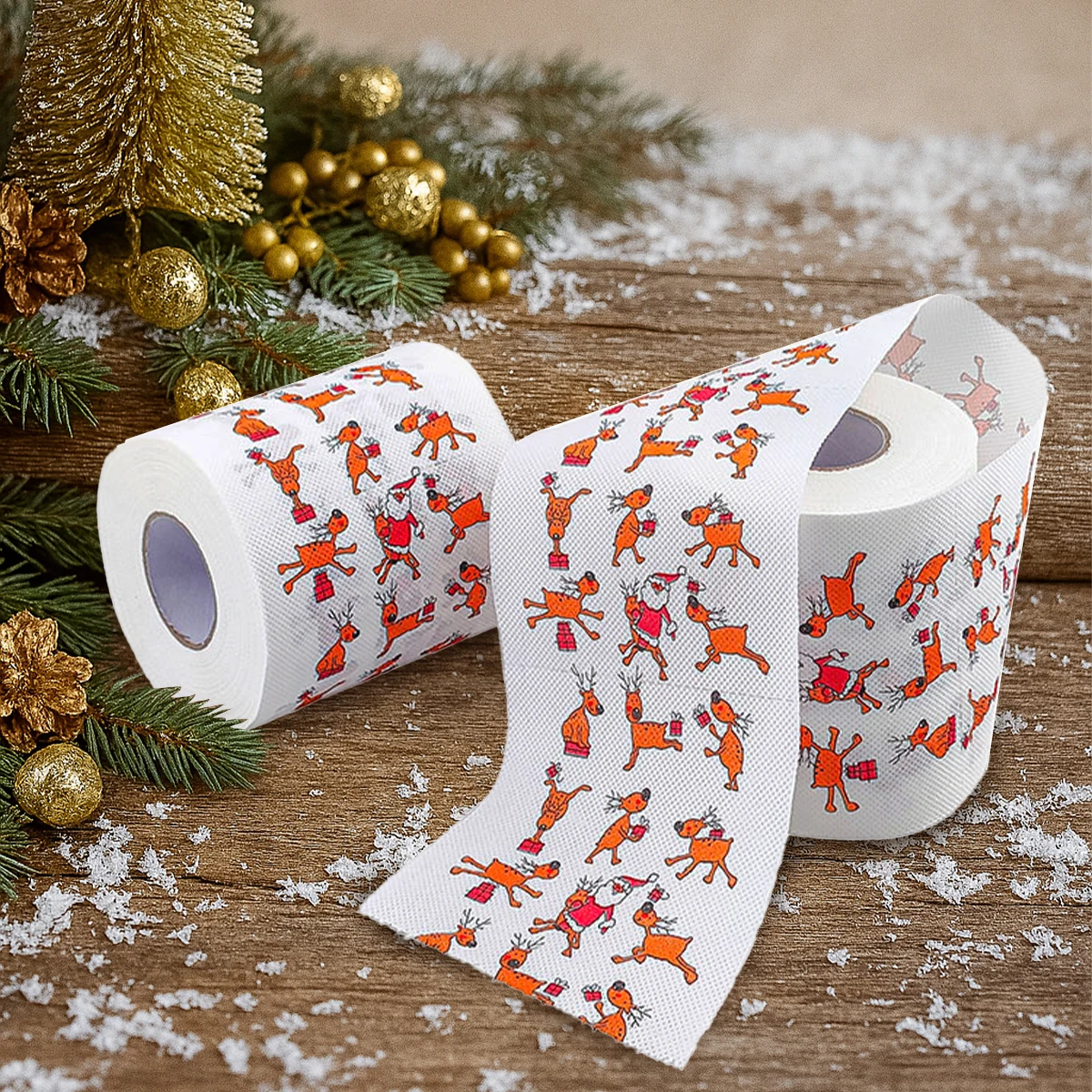 Rollo de papel higiénico Navidad con diseño Papá Noel suave festivo - imagen 4