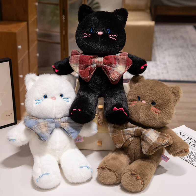 Peluche de gato con pajarita y dibujos animados suave - imagen 2