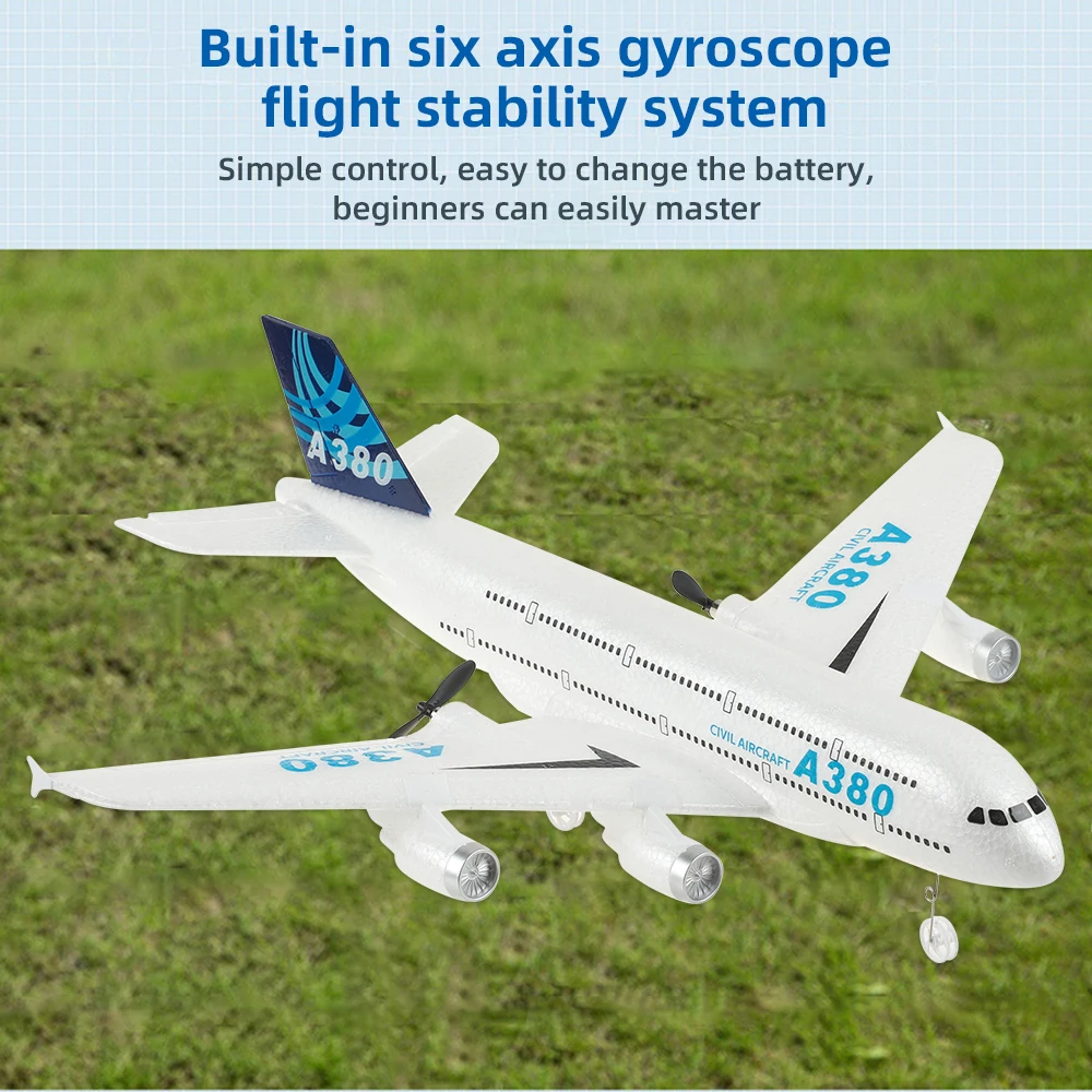Avión teledirigido A380 para niños con luces - imagen 4