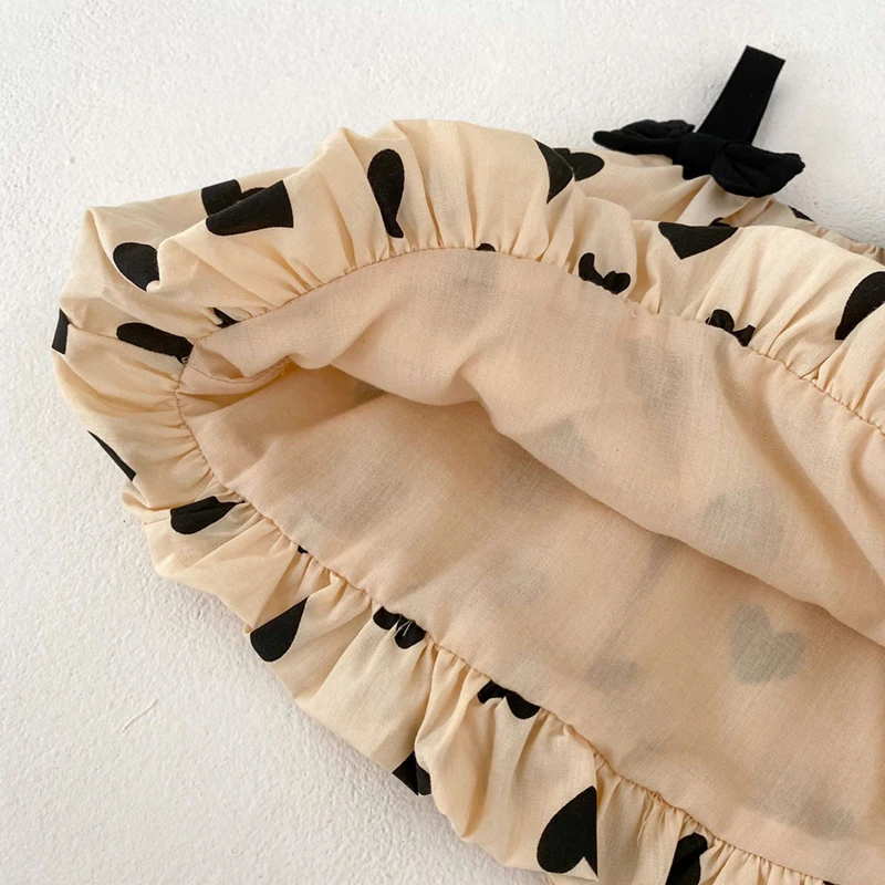 Conjunto bebé niña algodón con tirantes y corazón albaricoque - imagen 5