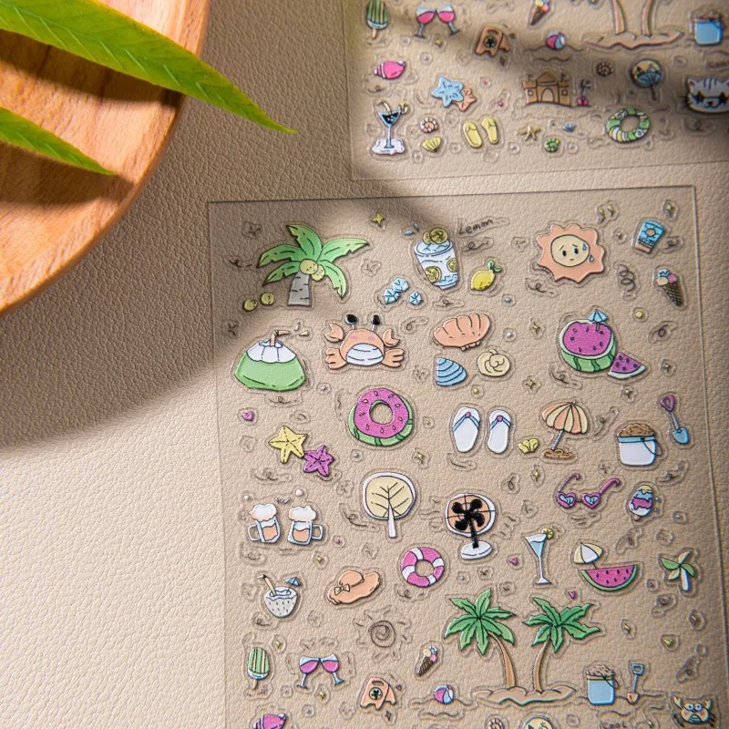 Pegatinas de gelatina para móvil y diario de verano tropical - imagen 5