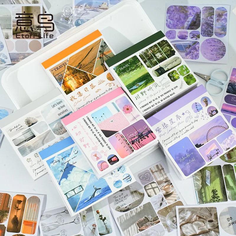 Libro de pegatinas Crossroads con ilustraciones estilo óleo para álbum - imagen 3