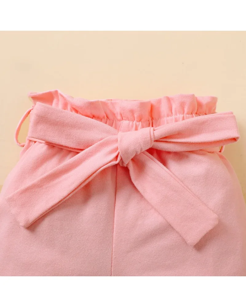 Pantalones cortos a juego para niña pequeña