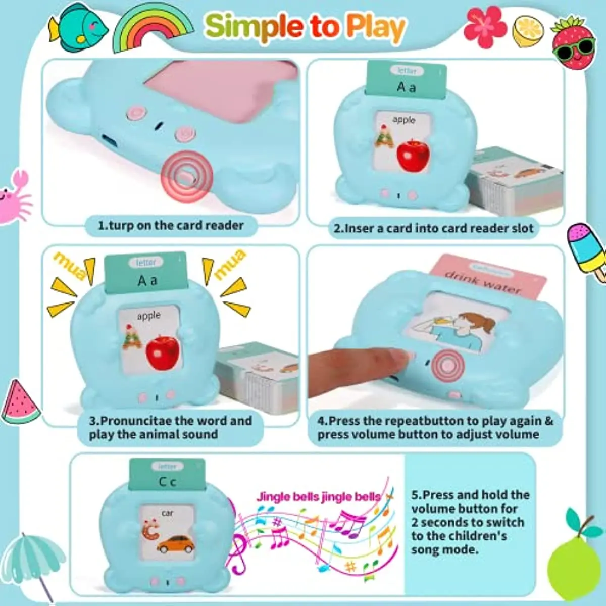 Lector de tarjetas recargable siendo usado por un niño