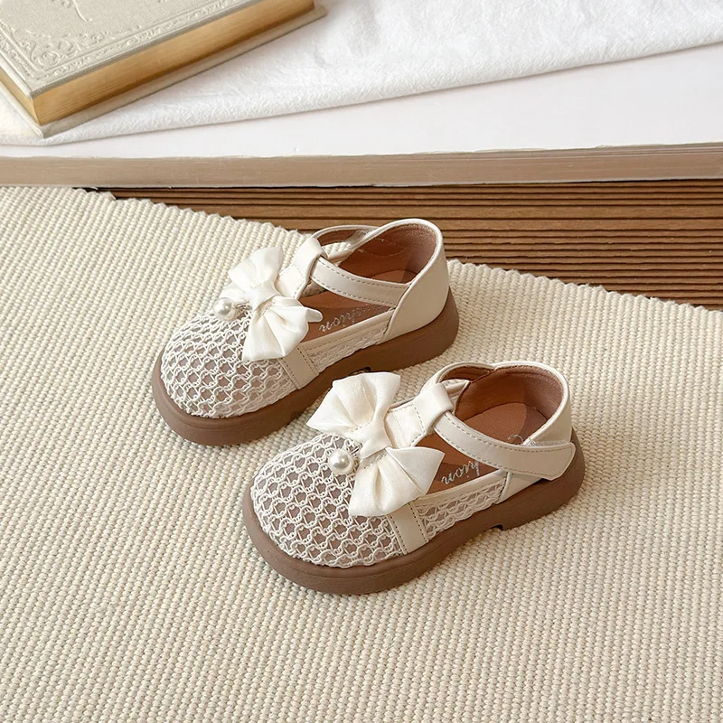 Zapatos de princesa para niñas con lazo retro antideslizantes suaves - imagen 2