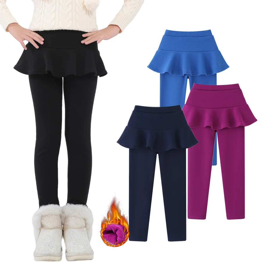 SheeCute Leggings de terciopelo con falda para niña - imagen 5